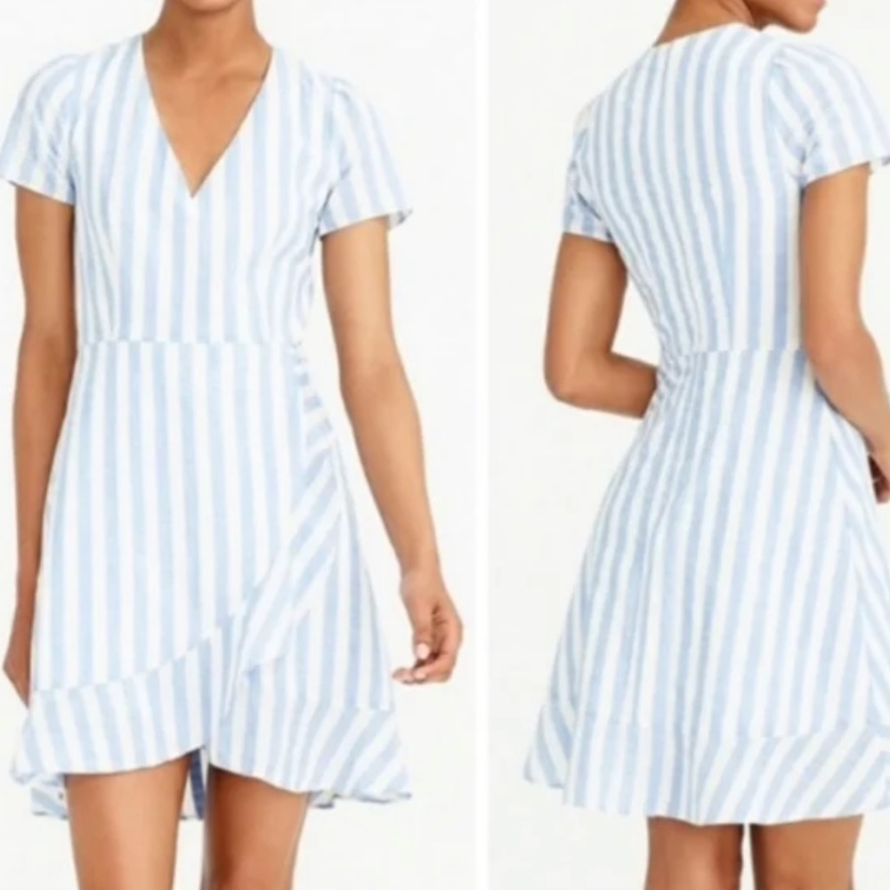 Jcrew white and blue dress